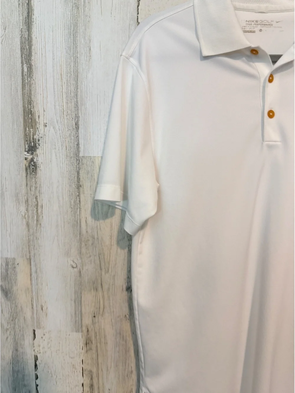 Nike Men's Regular Small White Polyester Polo Shirt